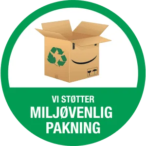 Vi støtter miljøvenlig indpakning af vores pakker.